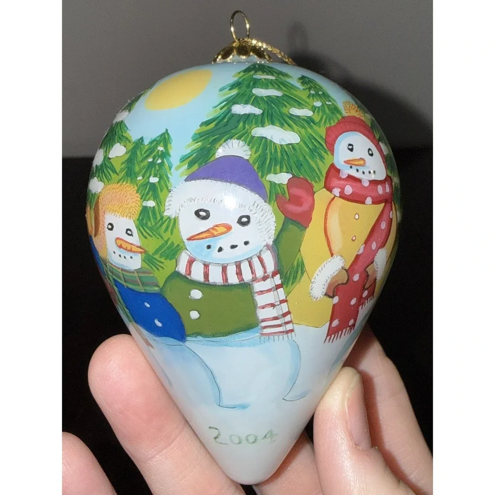 Pier 1 Imports Li Bien Vintage 2004 Hand-painted Teardrop Christmas Ornaments